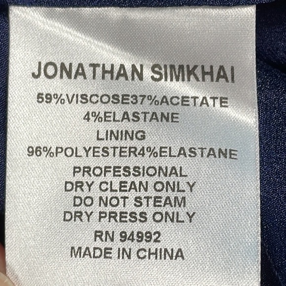 NWT Jonathan Simkhai Navy Blue Black Lace Fit Flare Dress Long Bell Sleeve Sz 6 - Picture 12 of 12